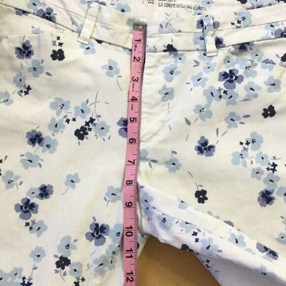 GAP Khakis crop ankle pants slim city white and blue liberty floral chino Pixi 8 - Picture 12 of 14